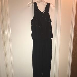 Black Sleeveless Full length Romper